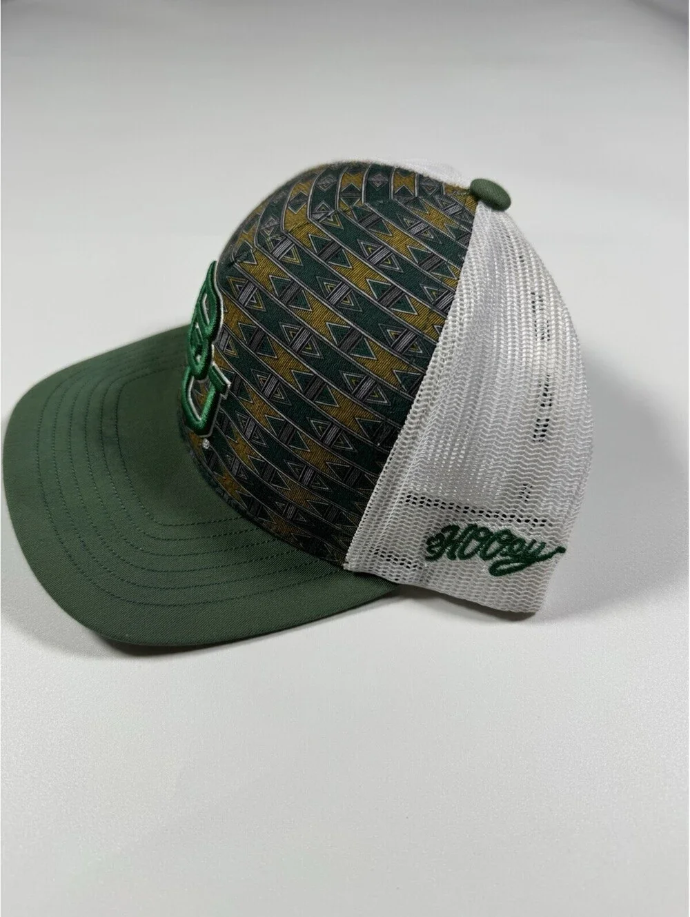 Hooey Baylor Bears BU Trucker Snapback Hat Green White Geometric OSFA